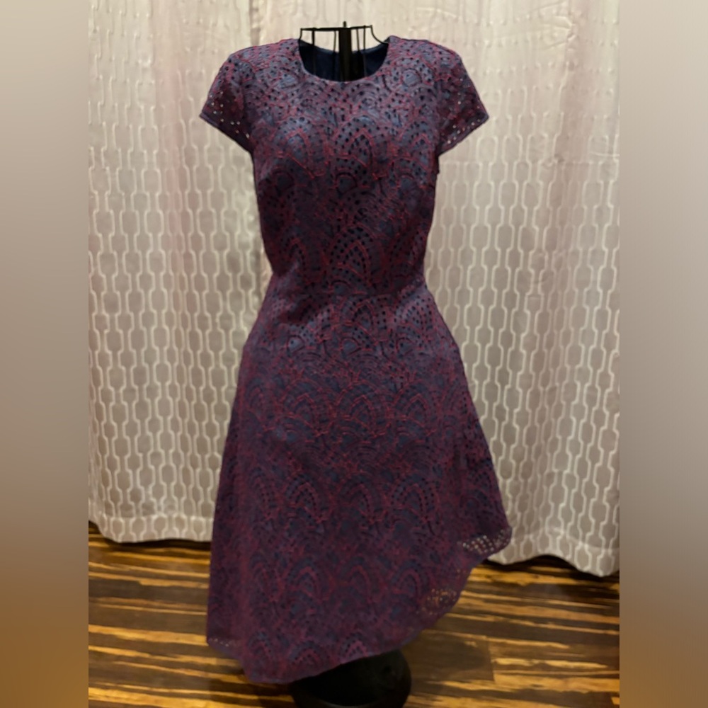 Blue/red high low dress